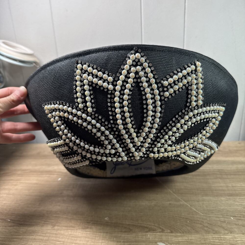 Vintage Jack McConnell Vintage Black Hat Rhinestone Embellishments